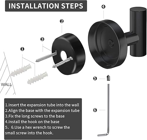 Miniatura 8 de VAEHOLD Ganchos adhesivos de pared, soporte adhesivo resistente, ganchos impermeables de acero inoxidable para colgar abrigos, sombreros, llaves,