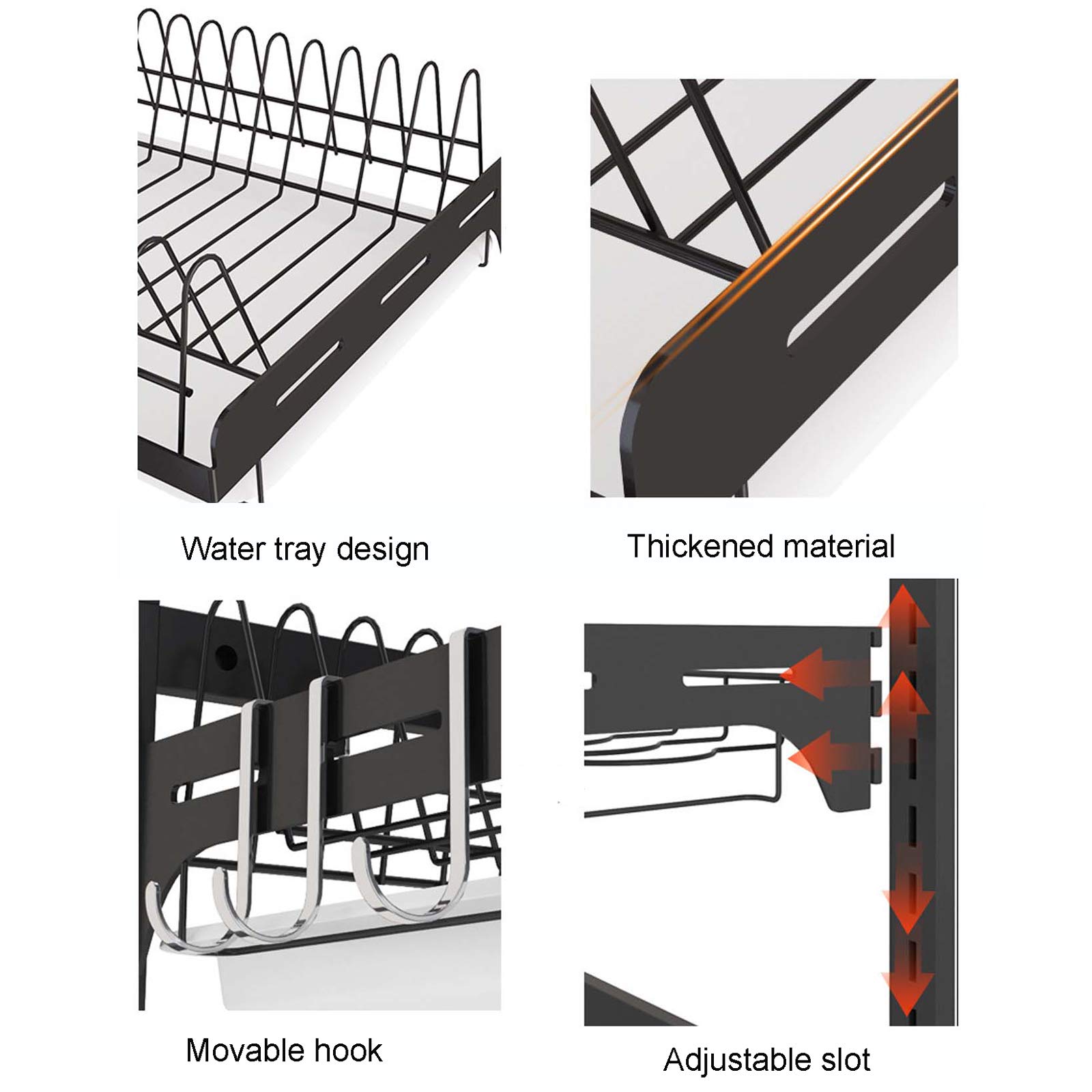 Escurridor De Platos para Colgar En La Pared, Acero Inoxidable(Size:Segundo)