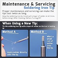 Vista 8 de Kit de estación de soldadura WEP 927-IV de alta potencia de 110 W con 3 canales preestablecidos, modo de suspensión, lupa LED, 5 puntas de soldadura