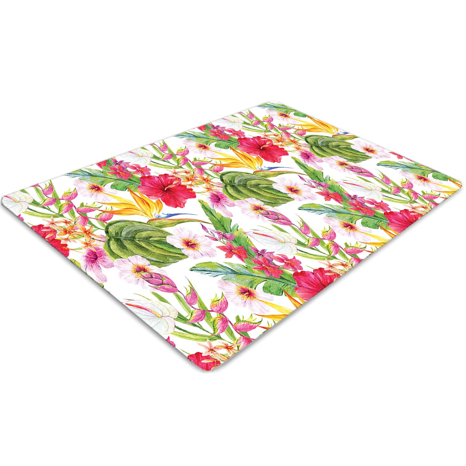 Tapis de chaise pour bureau et maison protège-sol imperméable au motif floral