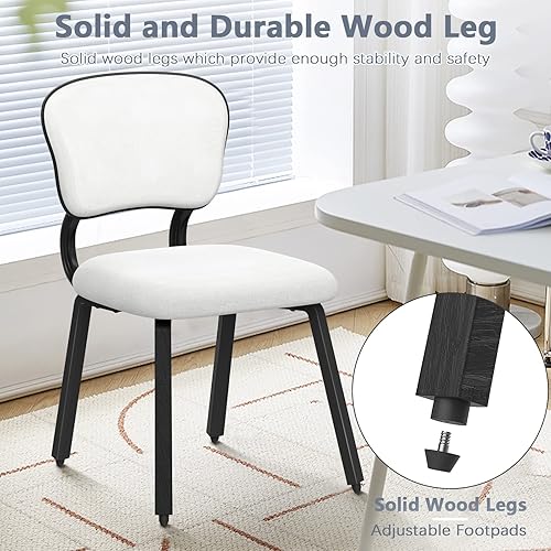 Miniatura 7 de Tatub Juego de 2 sillas de comedor, modernas de mediados de siglo, sillas de comedor tapizadas con patas de madera maciza para cocina, sala de