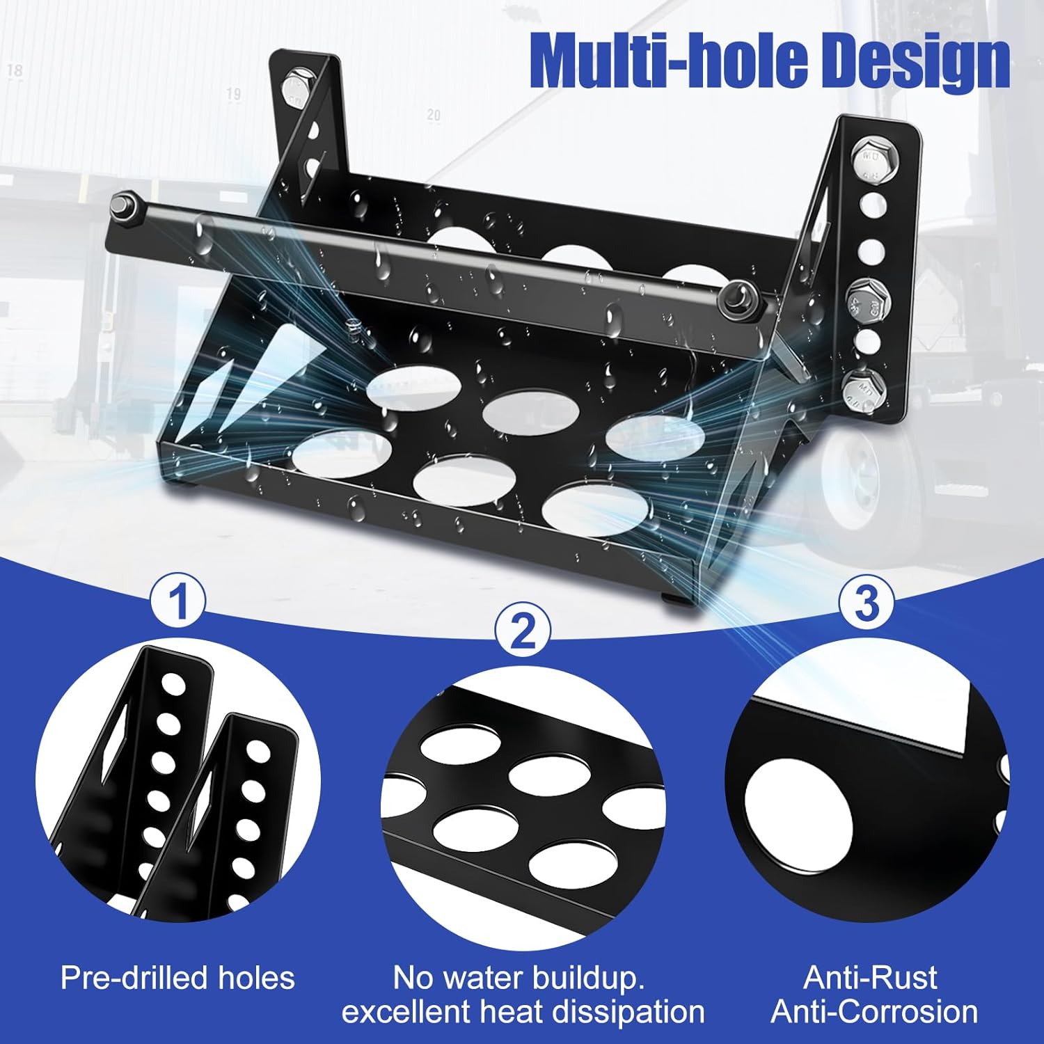 Metal Steel Battery Mounting Trays - Fits up to 10.63"×7.06"×7.5", Anti-Rust Corrosion for Cars, Trucks, Boats, RVs, Pickup,and Trailersr,Easy Bolt-In Battery Tray