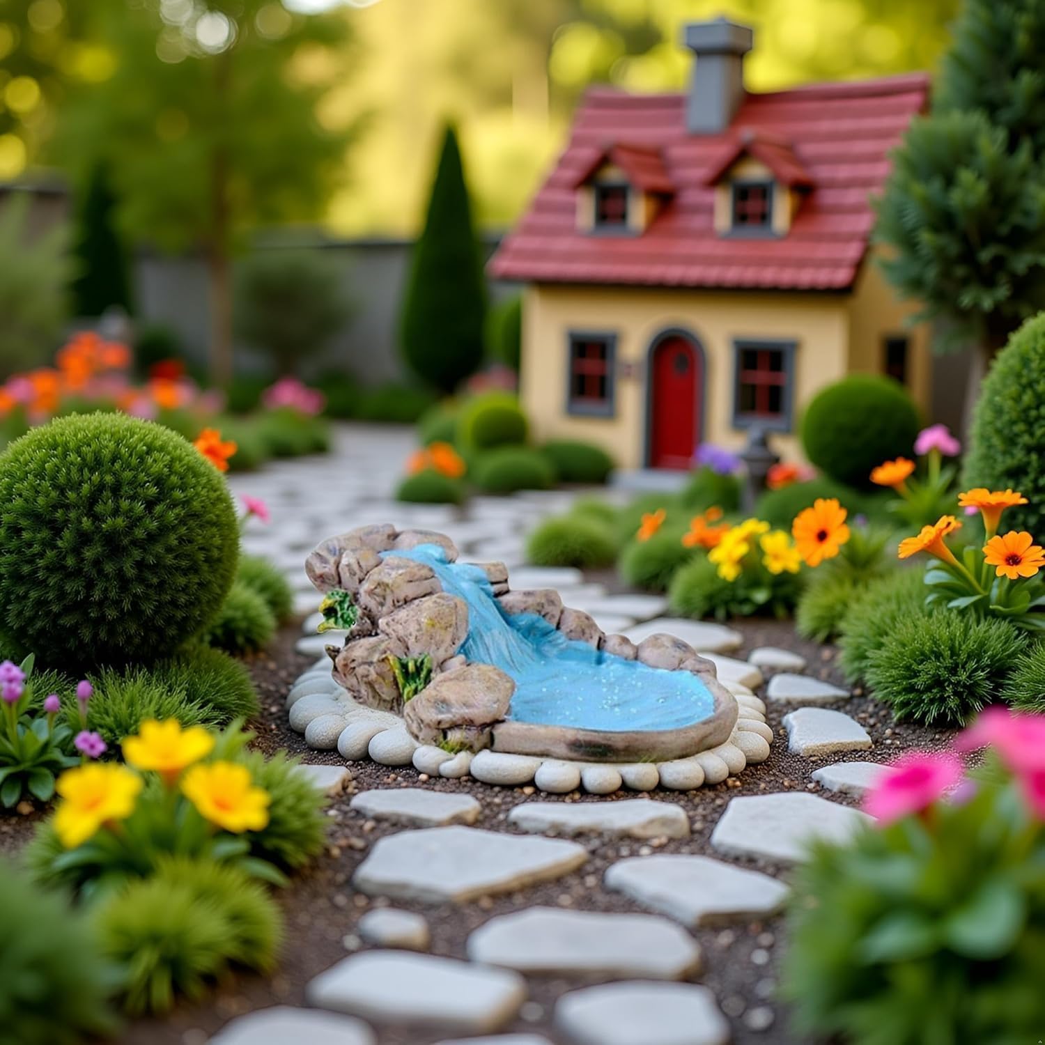 Blue DIY Miniature Water Pool Fairy Garden Decor - Image 4