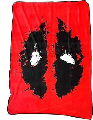 Marvel Deadpool Face Fleece Fleece Softest Throw Blanket| Measures 60 x 45 Inches