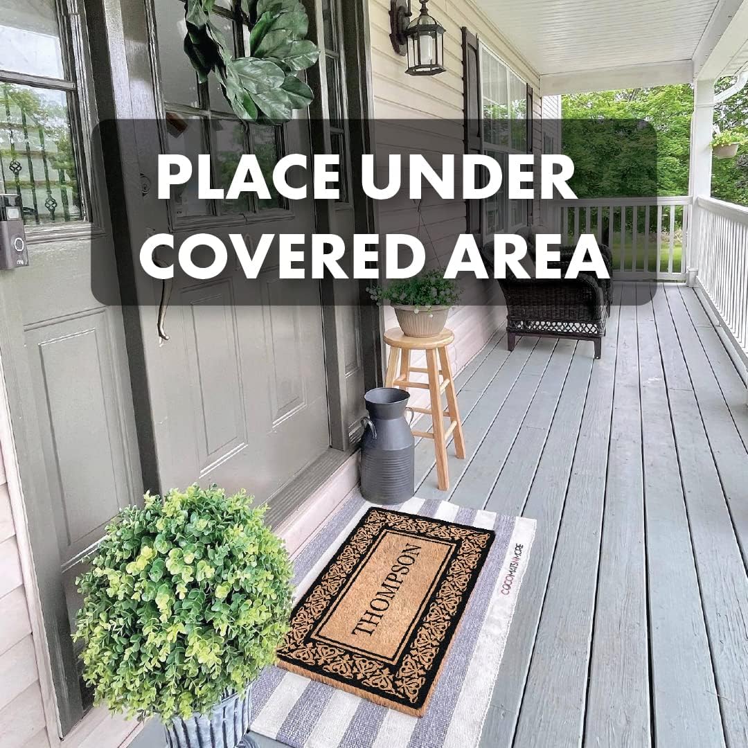 COCO MATS 'N MORE Personalized Coco Doormat - Made in USA, Vinyl Backing | Personalized Welcome Mats | Tough Coir Bristles More Effective at Getting Dirt Out (Blooming Heart, 38" x 60")