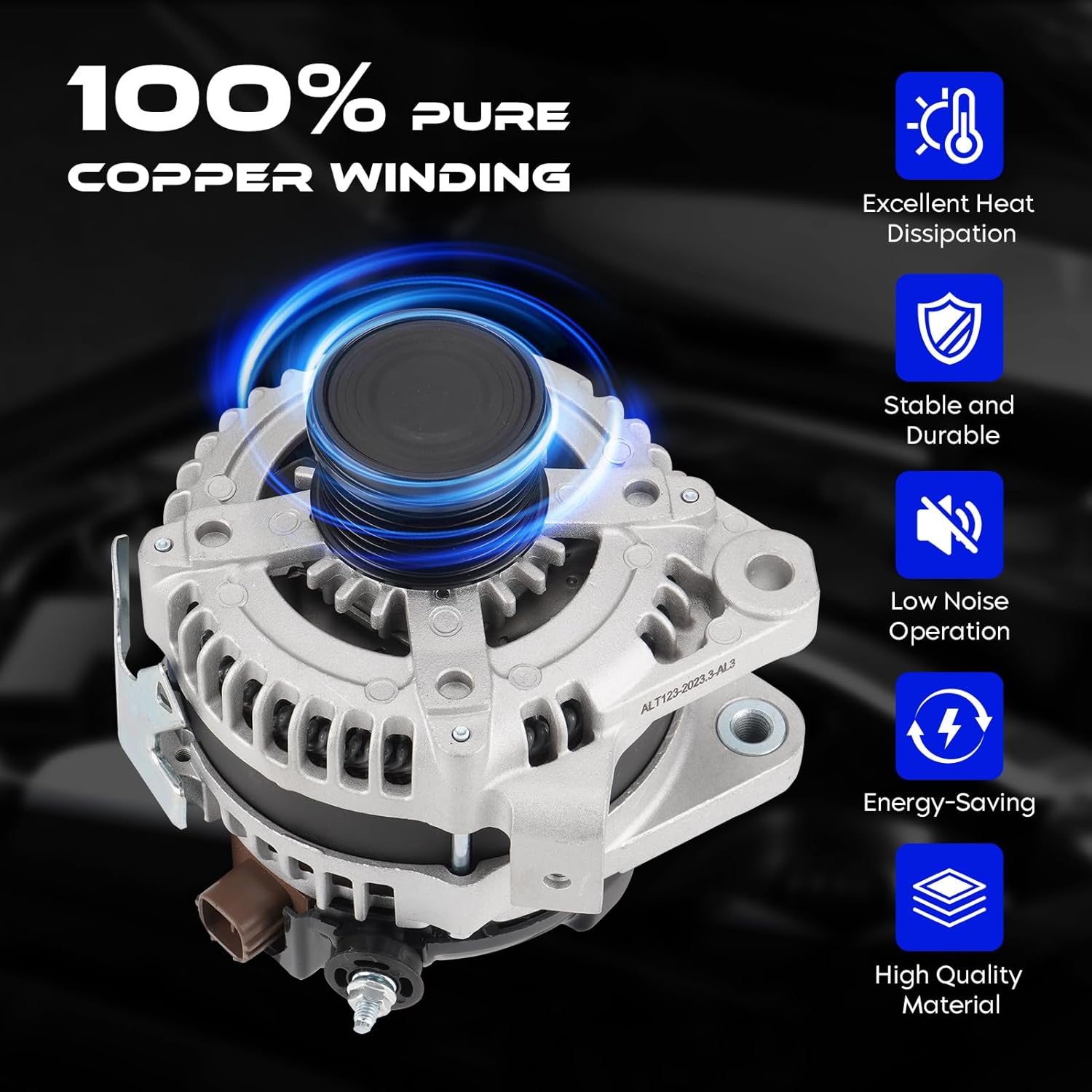 11195 New Alternator 2.4L for Toyota Camry 2007-2009 (Not for hybird), for Corolla XRS 2.4L 2009-2010, for Matrix 2.4L 2009-2013, for Scion xB Base 2.4L L4 2009-2013