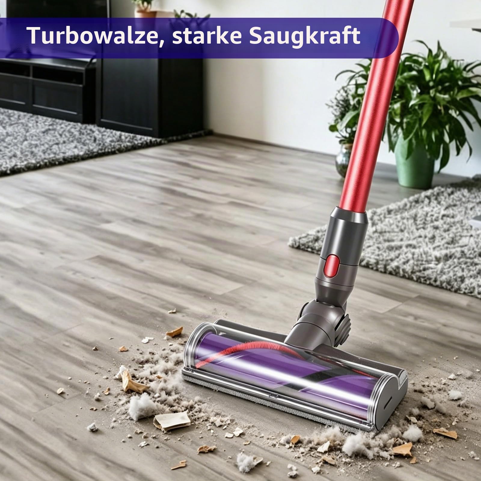 Bürste Kompatibel mit Dyson V10 V11 V7 V8 V15, Ersatzteil Turbine Bodendüse Zubehör 25 Zentimeter Geeignetfür Hartboden und Teppiche
