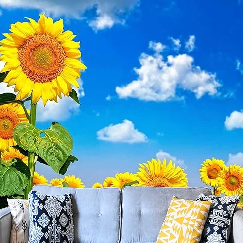 Miniatura 2 de Papel tapiz extraíble para inquilinos, girasol, personalizable, paneles decorativos de papel de paredes, versátiles para varios espacios (59