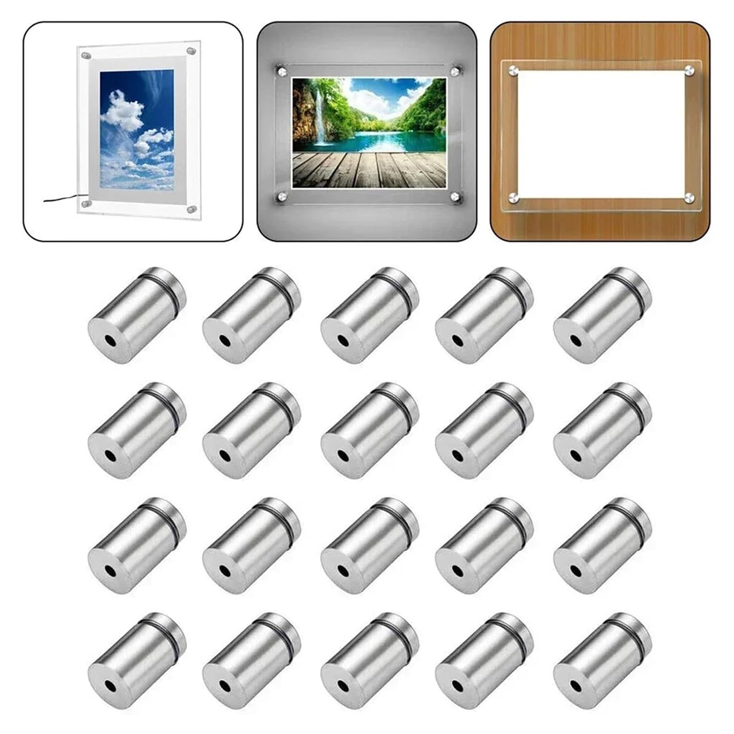 Standoff Screws 50Pc Glass Display Stand Mounting Bolt 20mm Stainless Standoffs Sign Advertisement Fixings