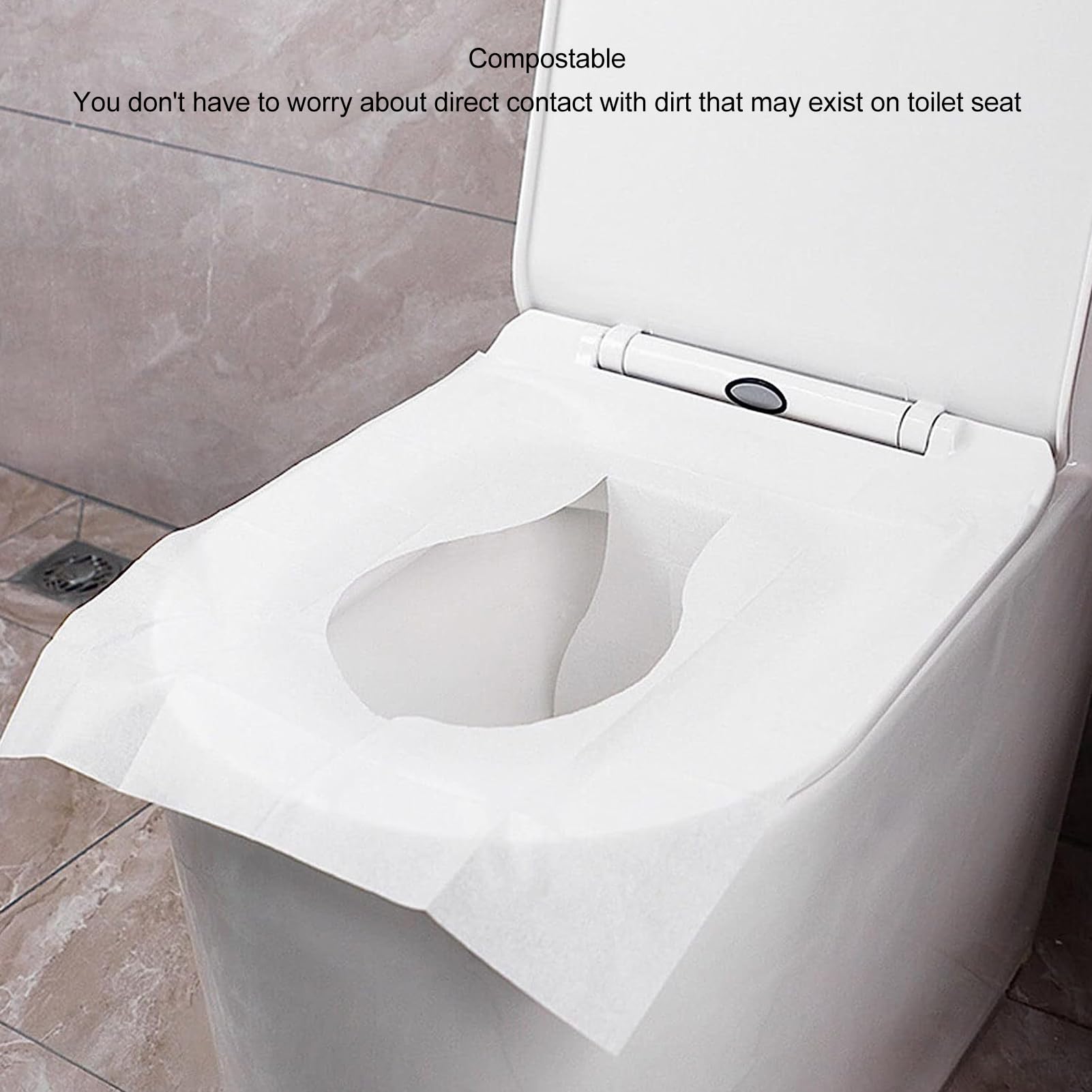 Flushable Toilet Seat Covers, 40 Pieces Disposable Liners