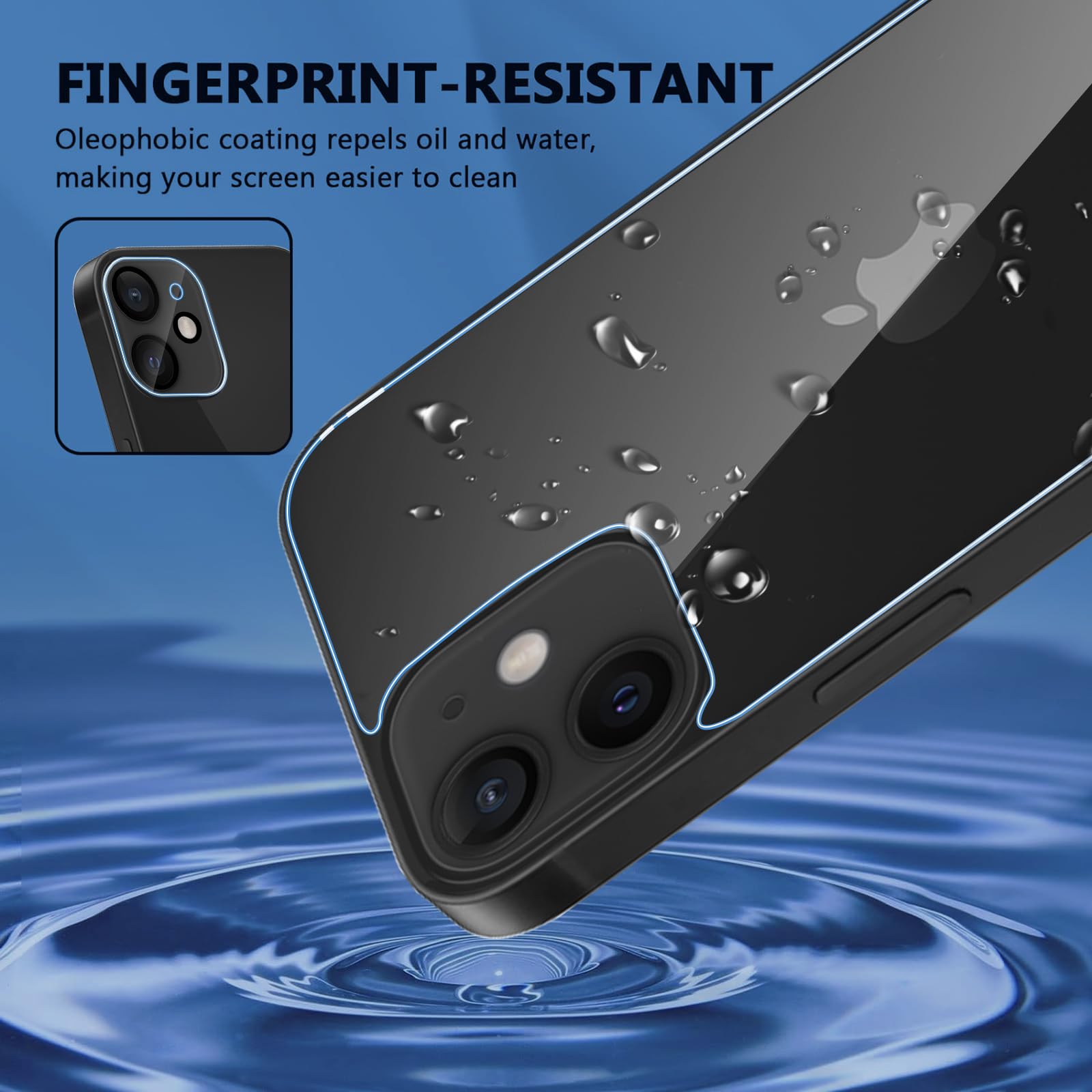 UEEBAI Pellicola Protettiva Per Fotocamera IPhone 12 5,7” - Vetro Temperato 9H, 2 Pezzi, Ultra Sottile E Trasparente, Antigraffio