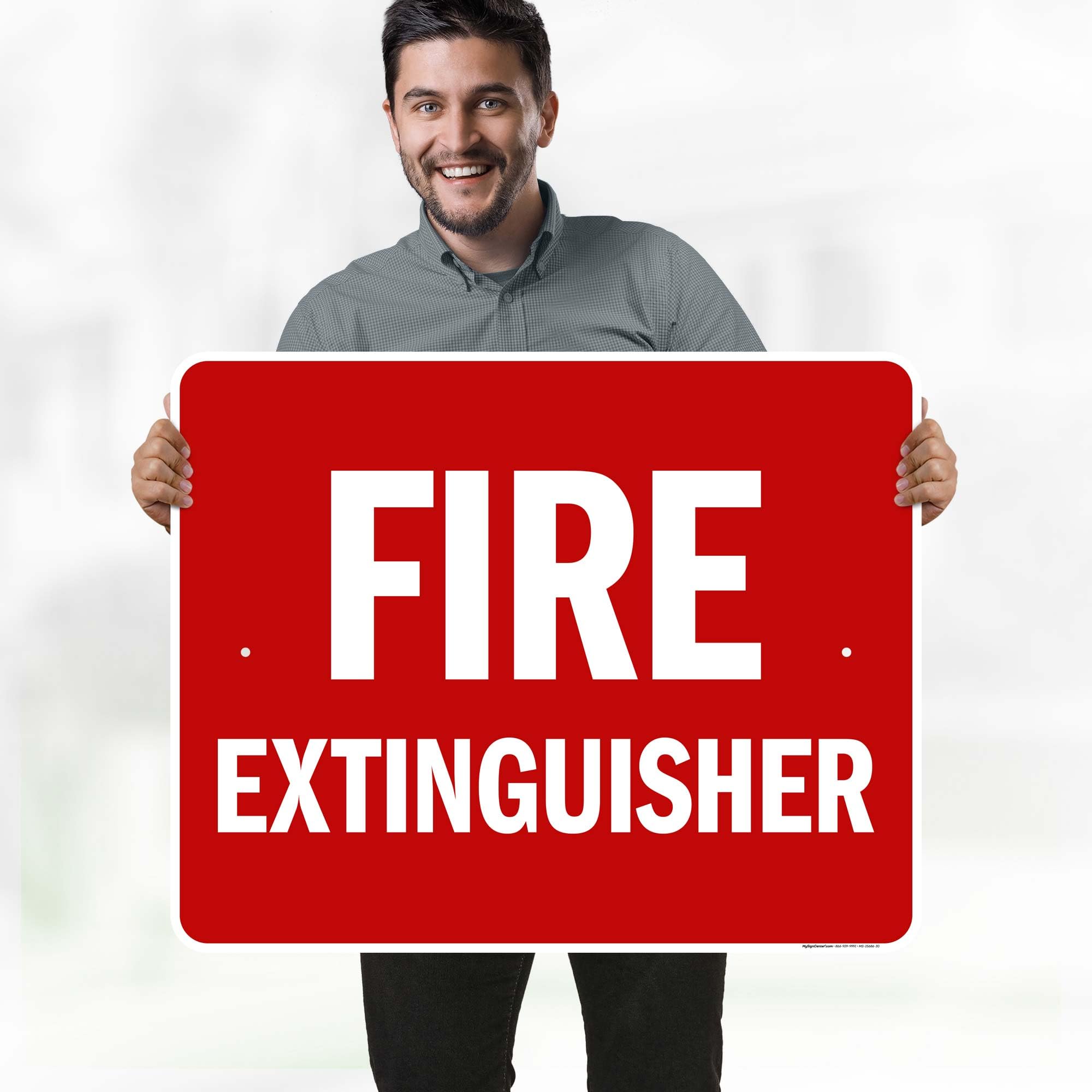 Fire Extinguisher Red Sign, 24x30 Inches, Rust Free .063 Aluminum, Fade Resistant, Made in USA by My Sign Center