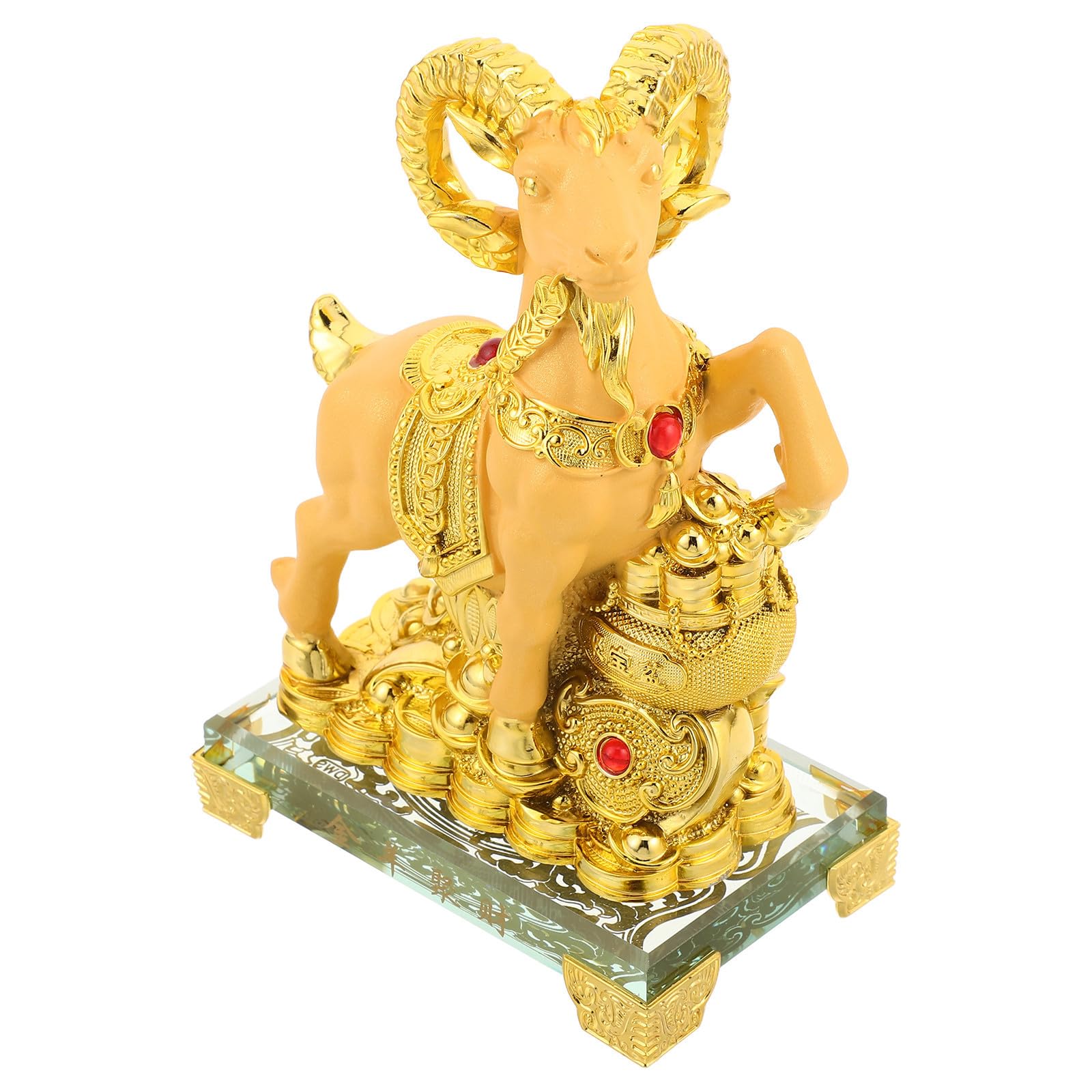 BESPORTBLE Goldene Ziegenfigur 2027 für Schreibtisch und Büro,