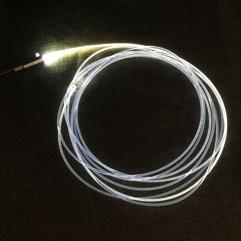 Rayauto White 3Mm 10Meter Pmma Side Glow Optic Fiber Cable With 1.5W 12V Led Light Source Illuminator