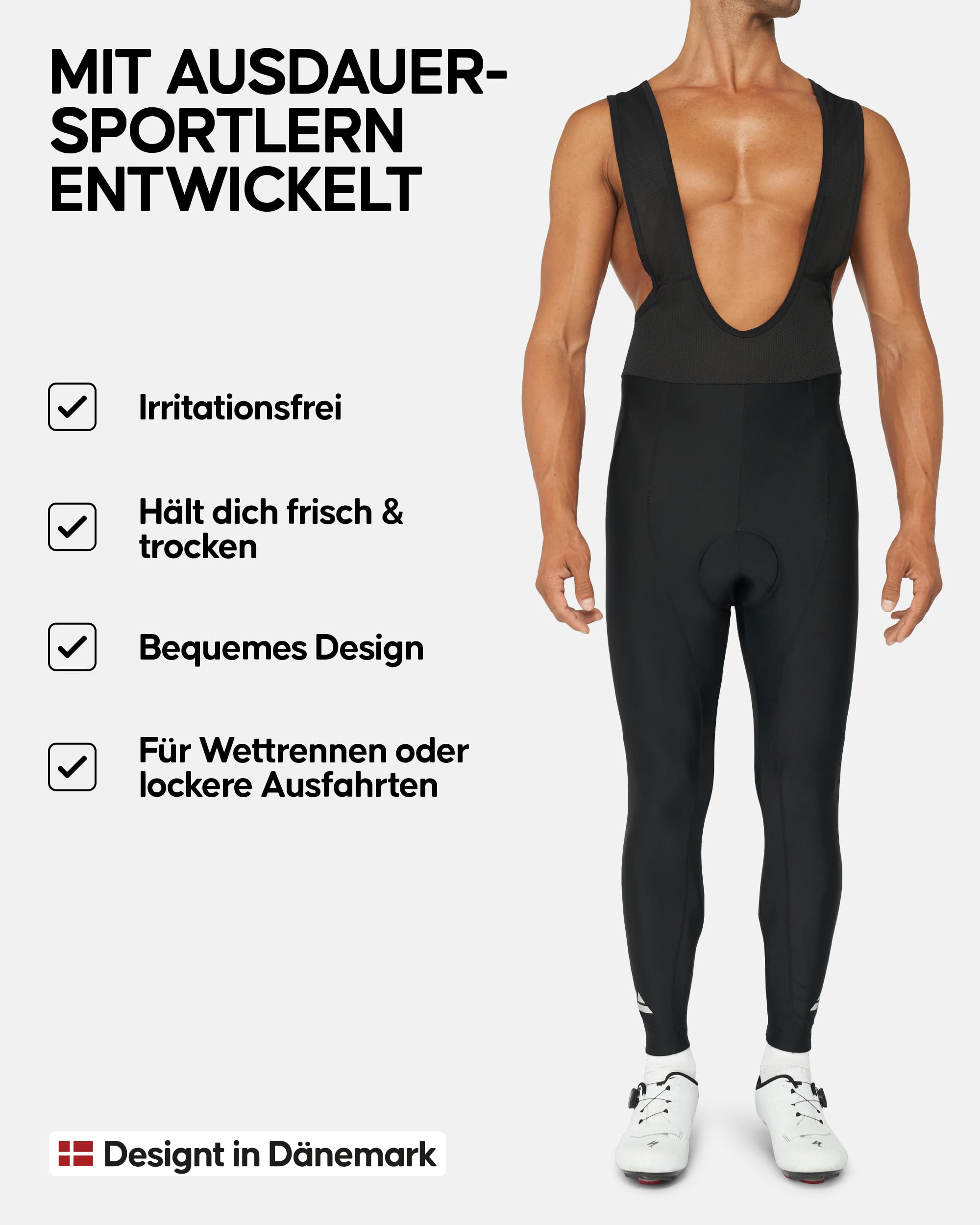 DANISH ENDURANCE Men’s Cycling Bib Pants 1-Pack