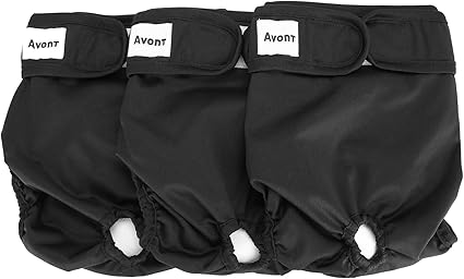 Avont 3 Packs - Pañales Lavables para Perras, Reutizables y Duraderos para Perros Hembra, Female Dog Diapers Altamente Absorbentes -L, 18