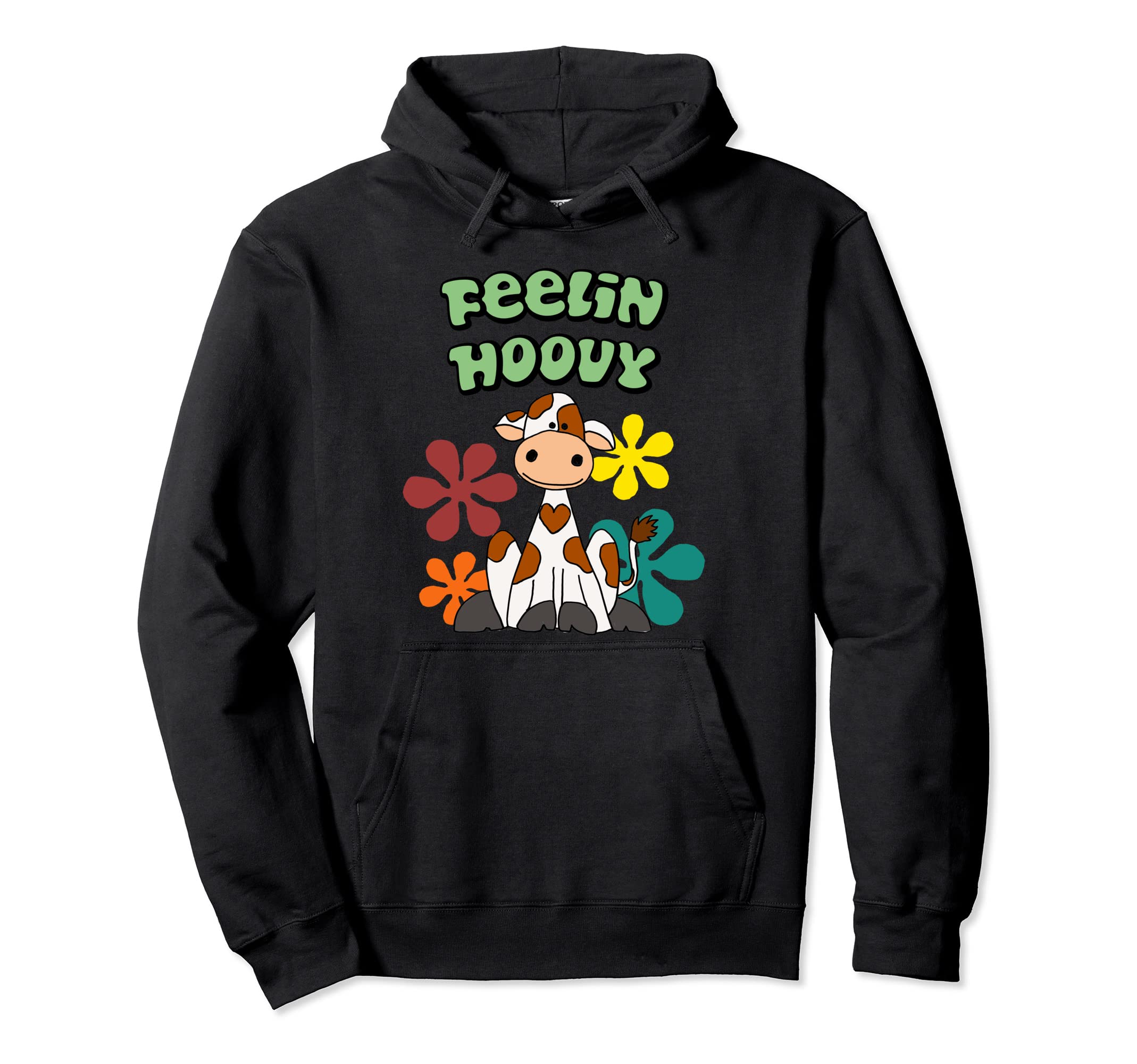 SmileteesfunnyFunny Cow Feelin Hoovy Retro Pun Pullover Hoodie