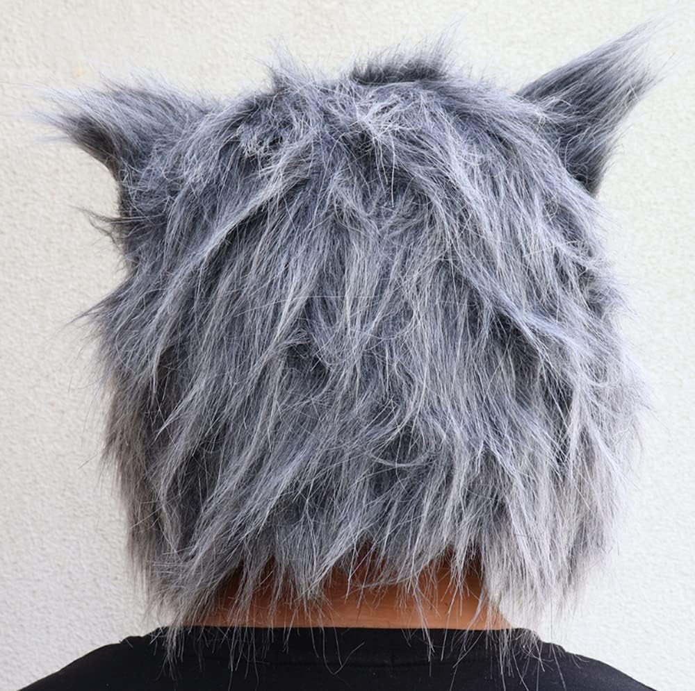 CHAOZI0 Demon Slayer Inosuke Mask, Boar Mask Full Head with FurDemon Boar Cosplay Halloween Jewelry Accessories