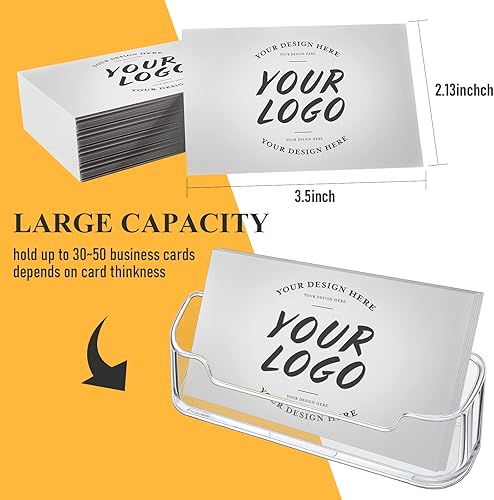 Miniatura 2 de Yookeer Paquete de 24 soportes para tarjetas de visita de acrílico para escritorio, soporte transparente para tarjetas de presentación, soporte de
