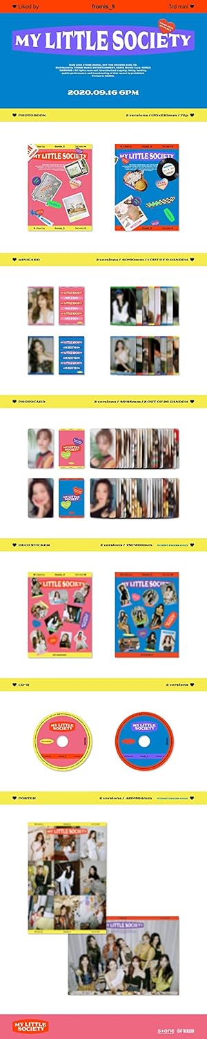 Fromis_9 My Little Society 3rd Mini Album 2 Version Set CD+72p PhotoBook+1p Mini Card+2p PhotoCard+Message PhotoCard Set+Tracking Kpop Sealed