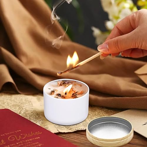 Miniatura 157 de Latas para velas de 16 onzas, paquete de 12 frascos de metal de alta calidad de 16 onzas con tapas para hacer velas, contenedores de velas vacíos a
