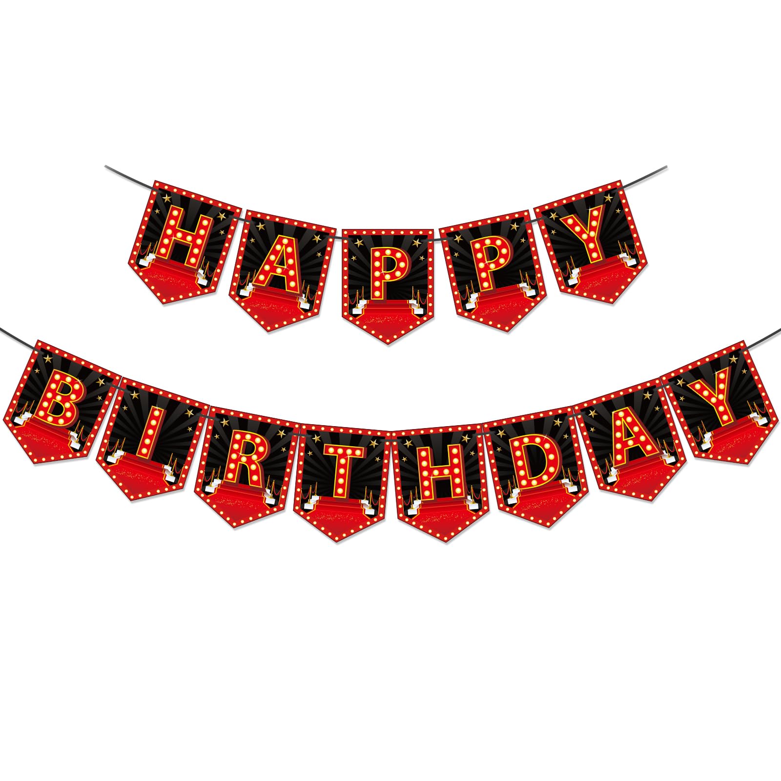 Oudain Movie Nigh Theme Happy Birthday Banner Movie Night Birthday Party Decorations Movie Night Theater Party Sign for Home Film Birthday Party Supplies