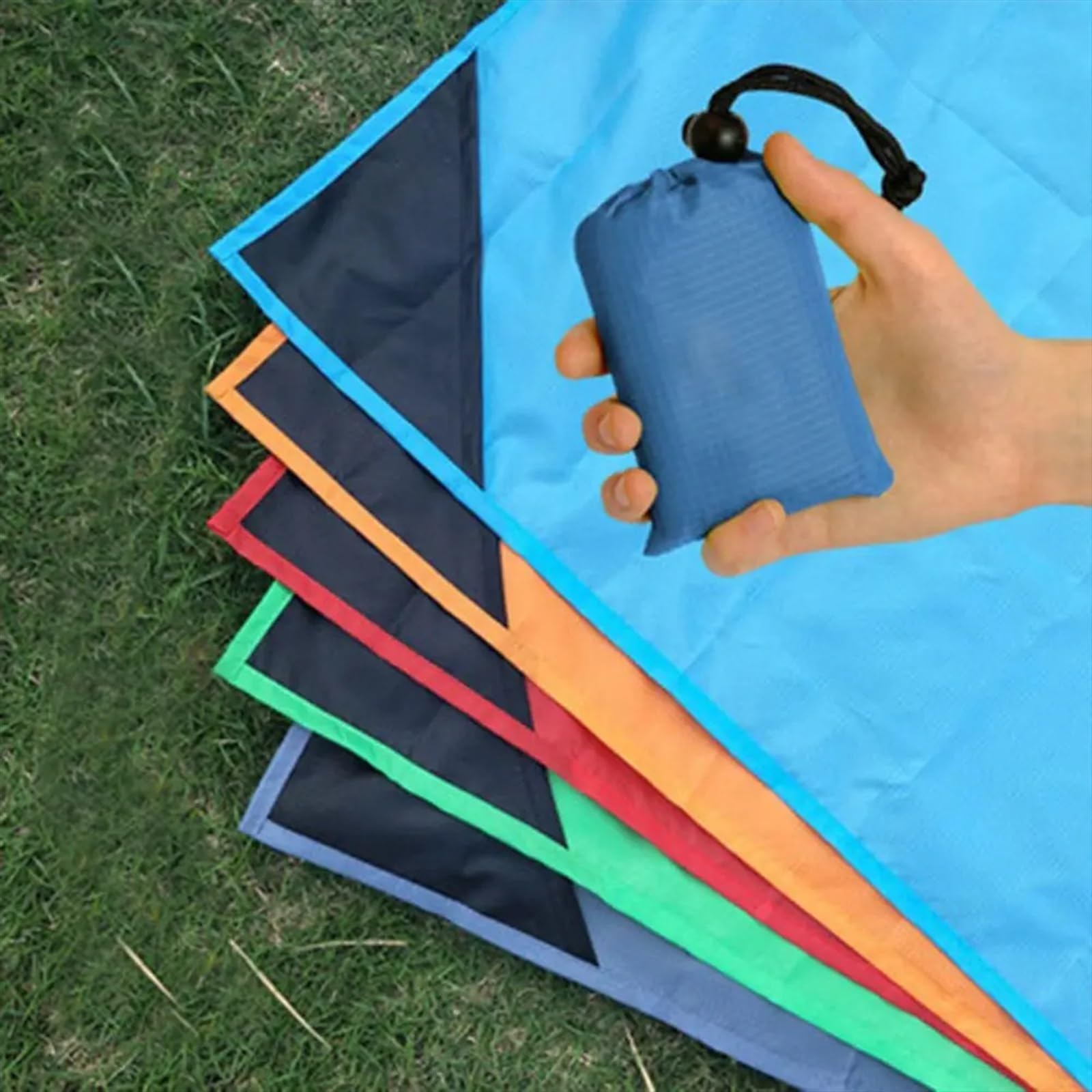 Przenośny dywan piknikowy, Wielokolorowa wodoodporna mata kempingowa Plandeka na podłogę do namiotu Koc piknikowy(Blue - 70cm)