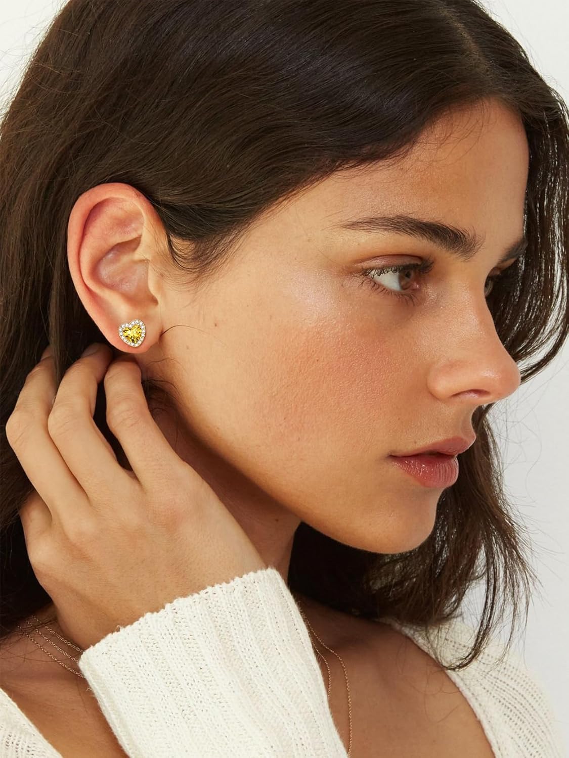 FindChic Birthstone Earrings for Women, Round/Heart/Square/Teardrop Earrings with 925 Sterling Silver Posts & Push Backs, Hypoallergenic Studs with Cubic Zirconia, 12 Months Jewelry with Gift Box - Image 2