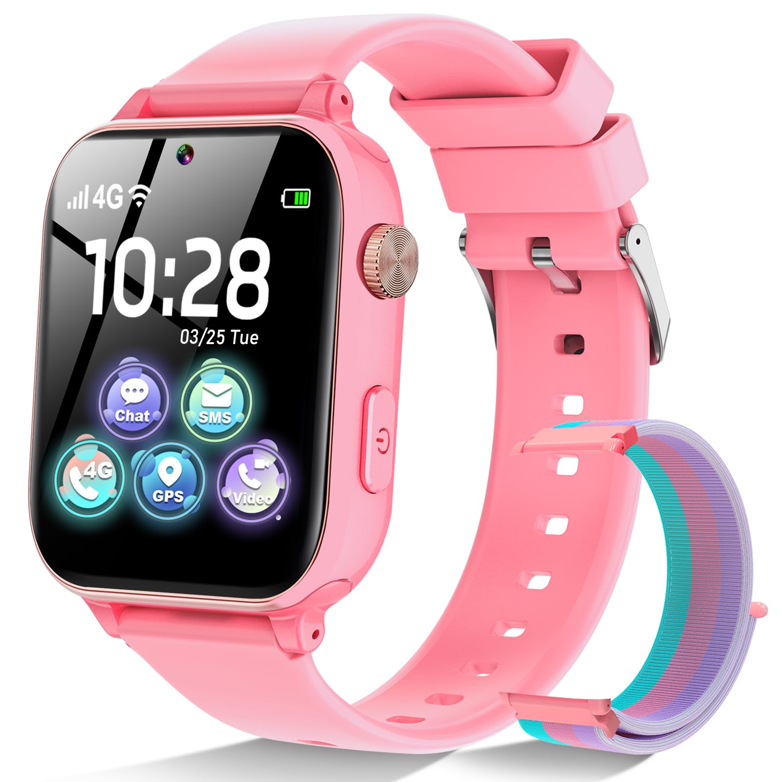 Kinder GPS horloge 4G - WIFI, SOS, bellen, videobellen, take off alarm
