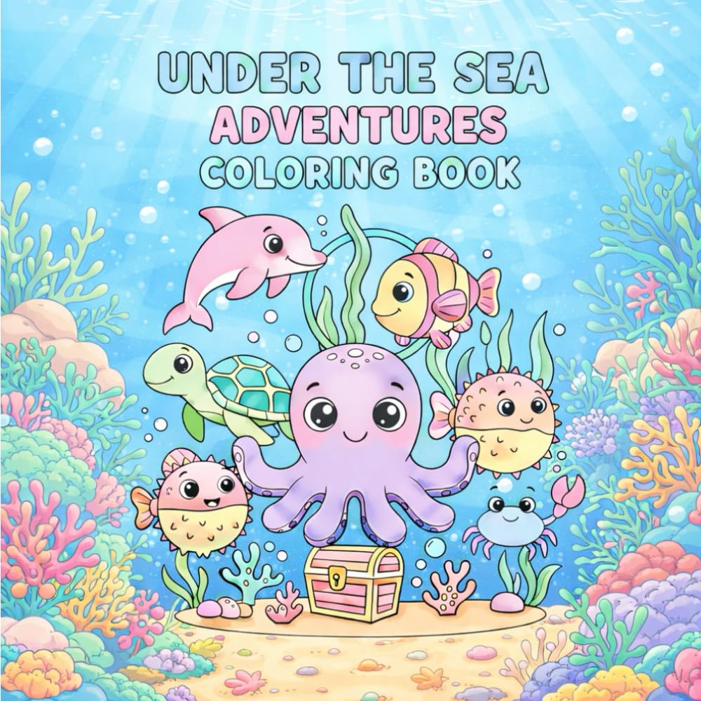 Under the Sea Adventures Coloring Book: Ocean Creatures and Magical Underwater Scenes for Kids and Adults