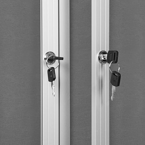 Miniatura 4 de Tablón de anuncios cerrado de 72 x 48 pulgadas, tablero de anuncios de tela con cerradura con marco de aluminio, vitrina de pared con 3 puertas