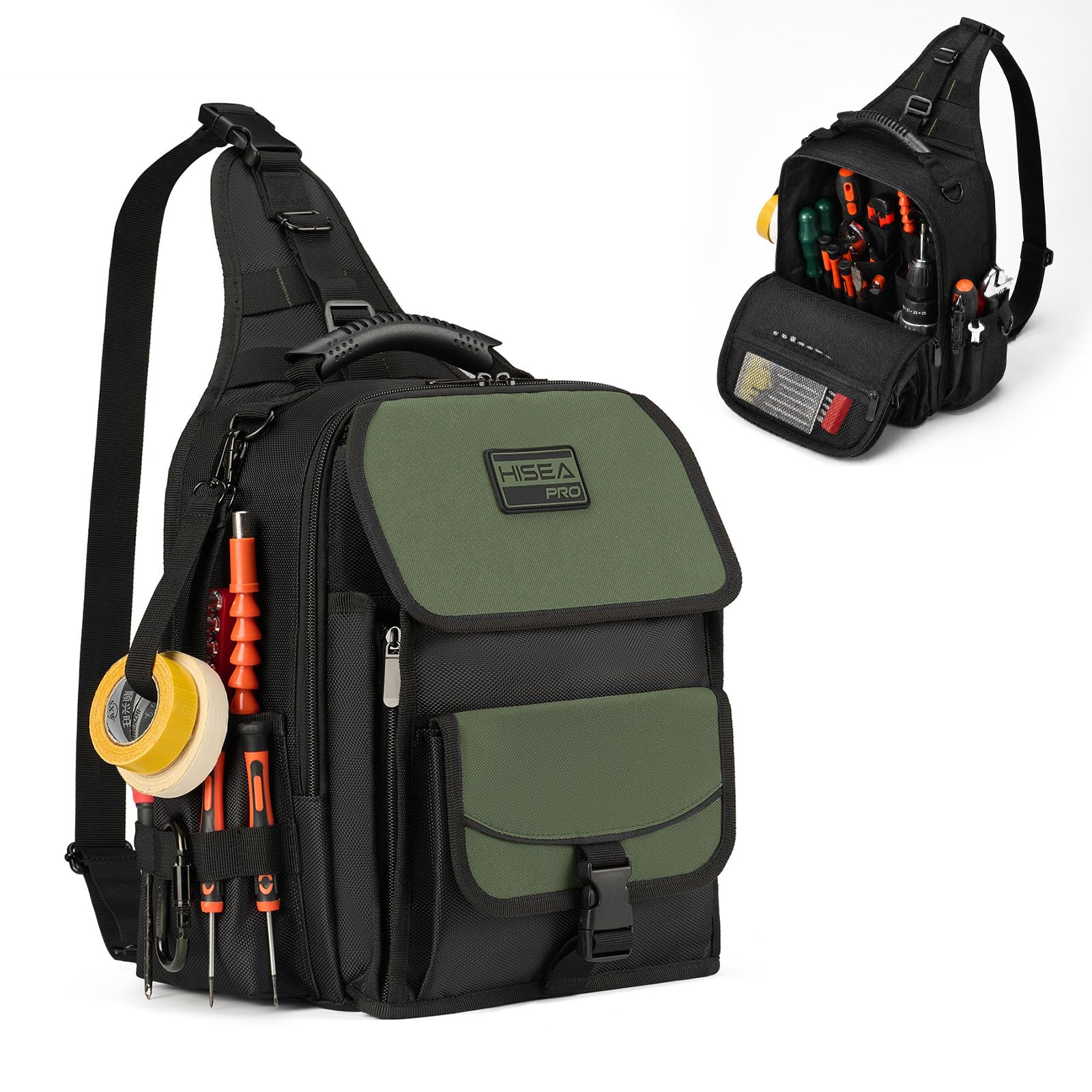 Electrician Tool Chest Bag, Tactical HVAC Tool Bag with 21 Pockets