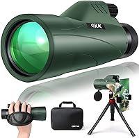 Vista 1 de 12x56 High Power Monocular Telescope for Adults Comes with Smartphone Adapter Tripod Travel Bag Bird Watching Hunting Hiking Camping Gift - Green