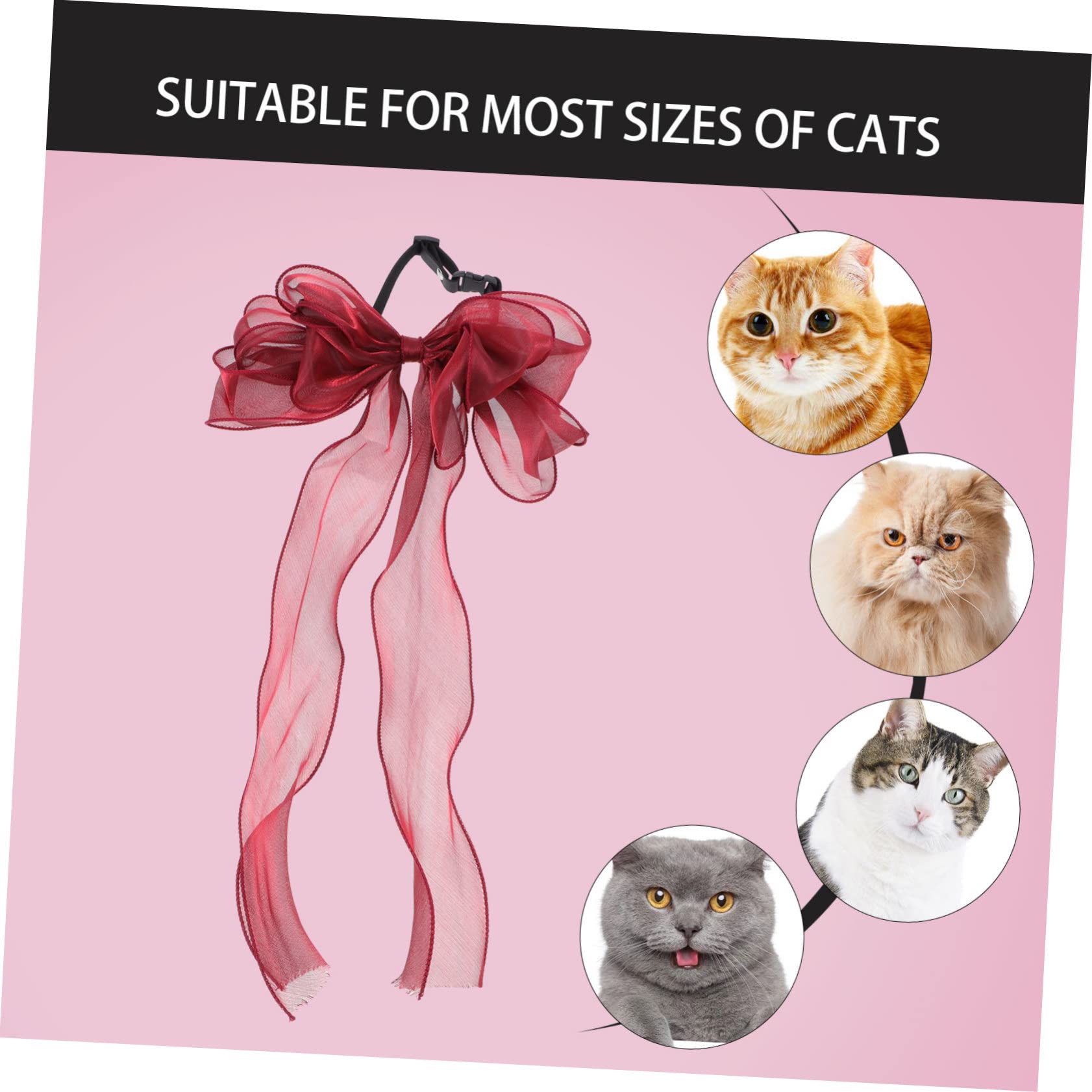BESPORTBLE Collier Décoratif pour Chat avec Nœud Accessoire Élégant pour Animaux De Compagnie pour Fêtes Et Séances Photo