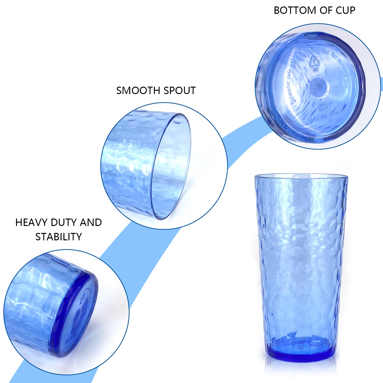 Amazon.com | Yalin 24-Ounce Plastic Tumbler Acrylic Drinking Glasses,  Reusable Plastic Cups, Stackable, BPA-Free, Shatter Proof, Dishwasher Safe,  Set of 8 (Multicolor): Tumblers & Water Glasses