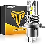 Latest H4/9003/HB2 Bulb for Motorcycle Hi/Low Beam, 18000LM 800% Super Brighter, 1:1 Halogen Size, 6500K Cool White, 70000Hrs Long Service Life with Cooling Fan, Plug and Play, Pack of 1