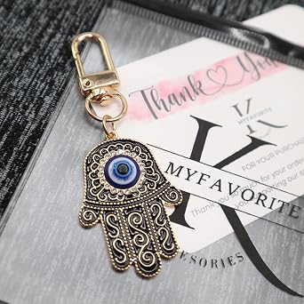 هامسا Hand Keychain Turkish Evil Eye Key Chain Good Luck Charms Hamsa Ornament for Car Protection Amulet