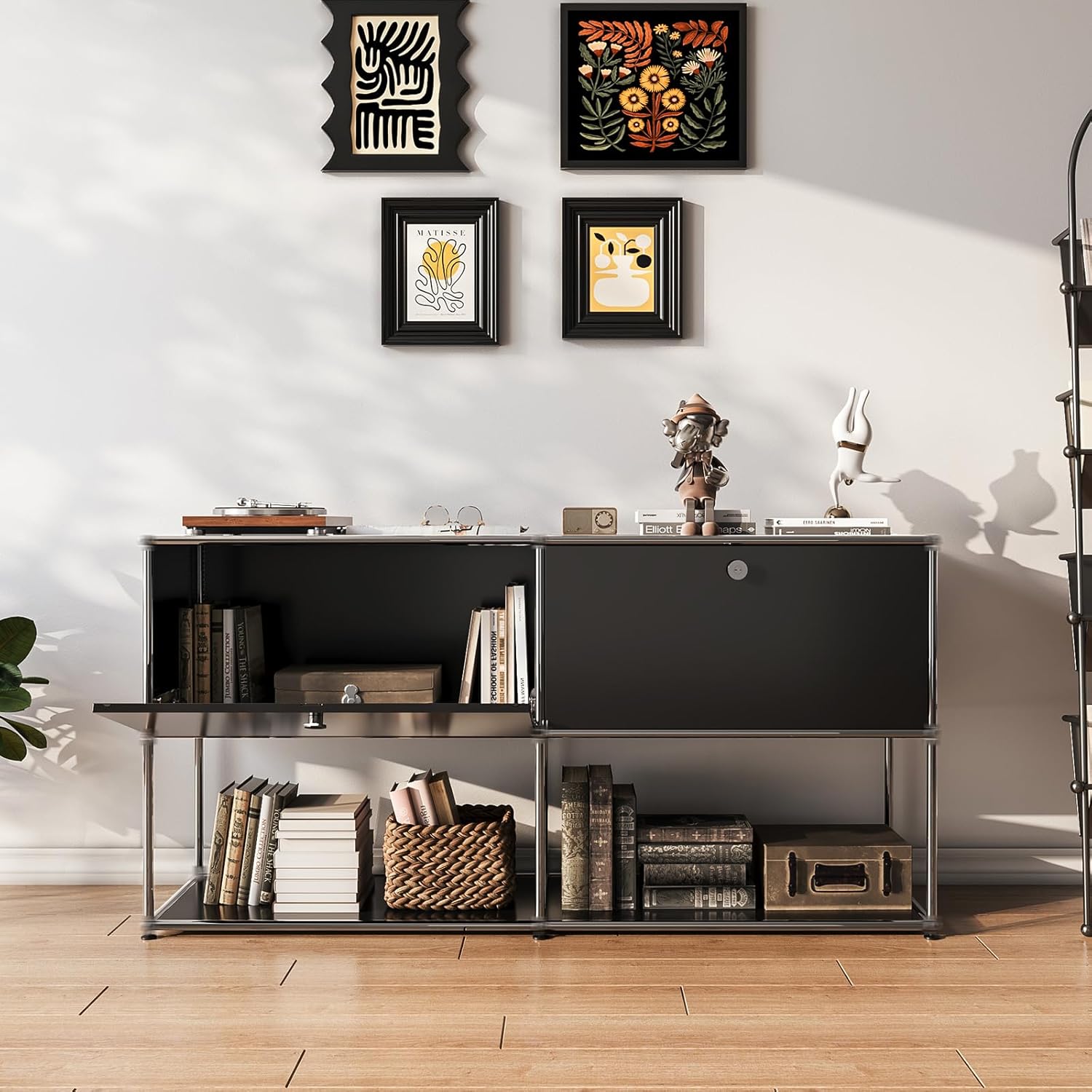 Modern Storage Cabinet Sideboard Versatile Free-Standing Organizer Cabinets for Home Office, Living Room, Bedroom, Kitchen, Garage