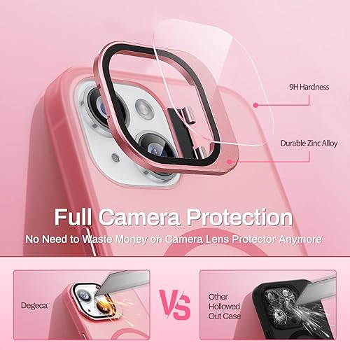 Miniatura 7 de Funda para iPhone 13iPhone 14, protección contra caídas de grado militar, compatible con MagSafe, soporte integrado y protector de lente de cámara,