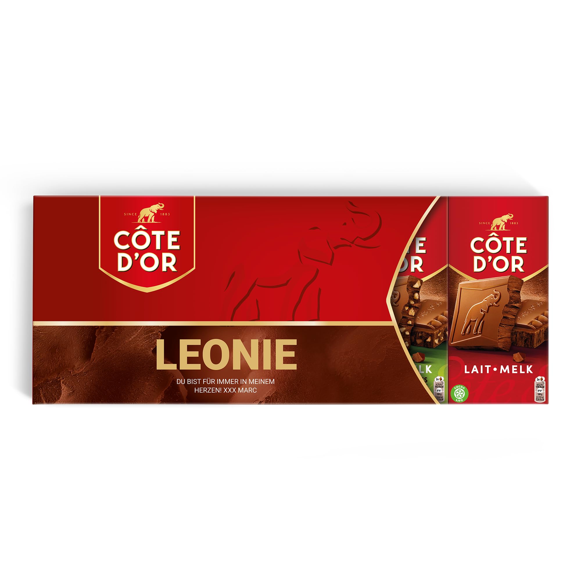 Côte d'Or Tablette Chocolat Personnalisée - Cadeau anniversaire homme & femme chocolat personnalisé avec nom et message, tablette chocolat géante à offrir