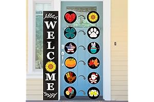 LOTKEY Interchangeable Welcome Sign for Front Porch Standing