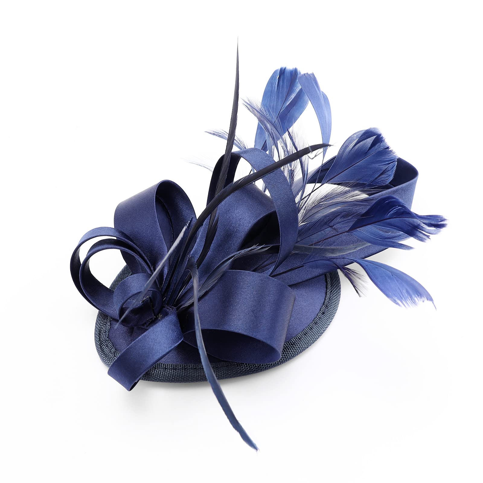 DRESHOW Fascinators Cappello Nastri Piume su un cerchietto Clip Cocktail Tea Party Copricapo per ragazze e donne