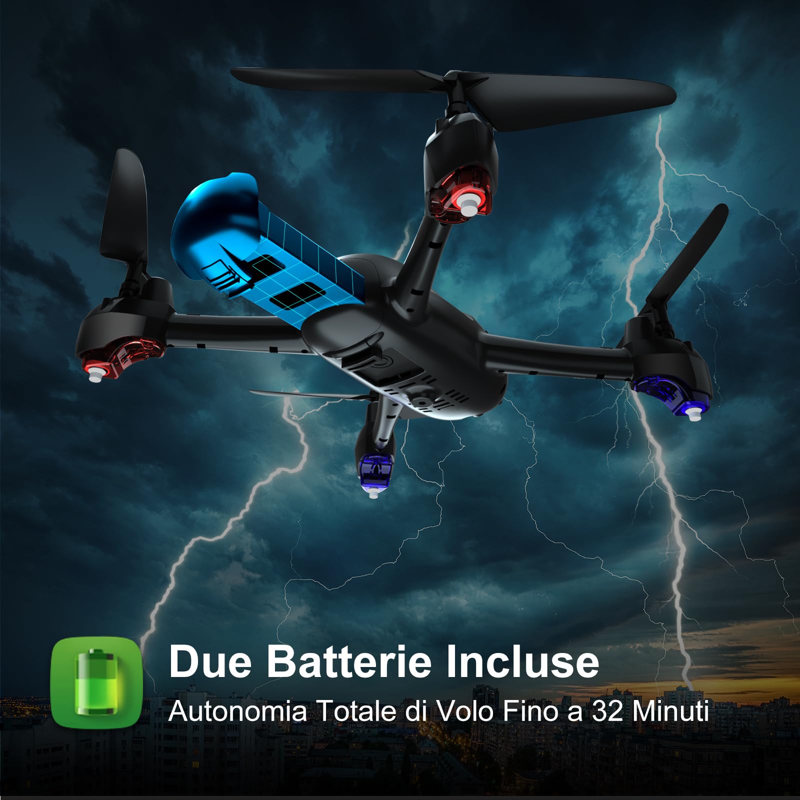 Loolinn | Drone GPS - Drone con Telecamera HD 1080p per Principianti, Quadricotteri RC Droni con GPS Funzione di RTH / 32 Minuti di Volo/Seguimi (Regalo per Ragazzi e Adulti)