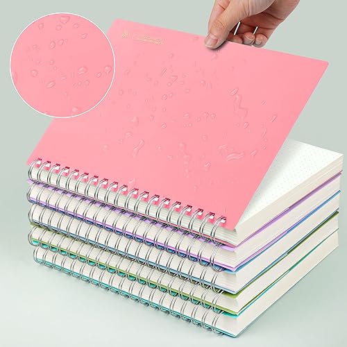 Miniatura 31 de EMSHOI Cuaderno de puntos en espiral A4, 150 hojas (300 páginas), diario de cuadrícula de puntos de 3.53 oz/m², tapa blanda impermeable, diario