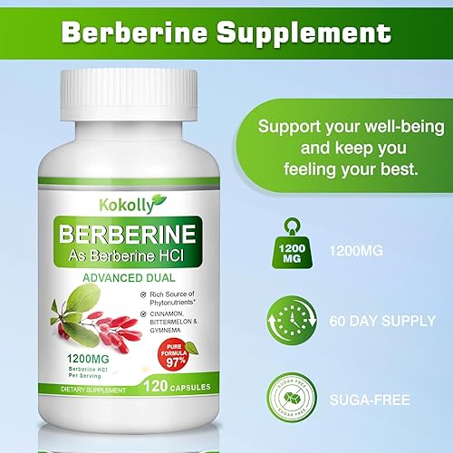 Miniatura 3 de Suplemento de berberina 1200 mg|120 cápsulas|A base de berberina HCL, canela, amargo, gimnema