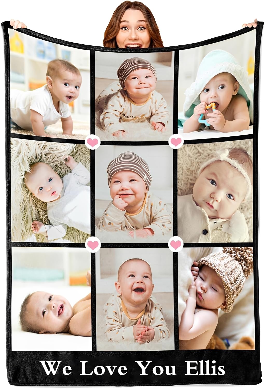 Mraxovid Personalised Blanket, Custom Photo Blanket for Adults Kids, Personalised Gifts for Mum, Dad, Boyfriend, Girlfriend, Pet, Family