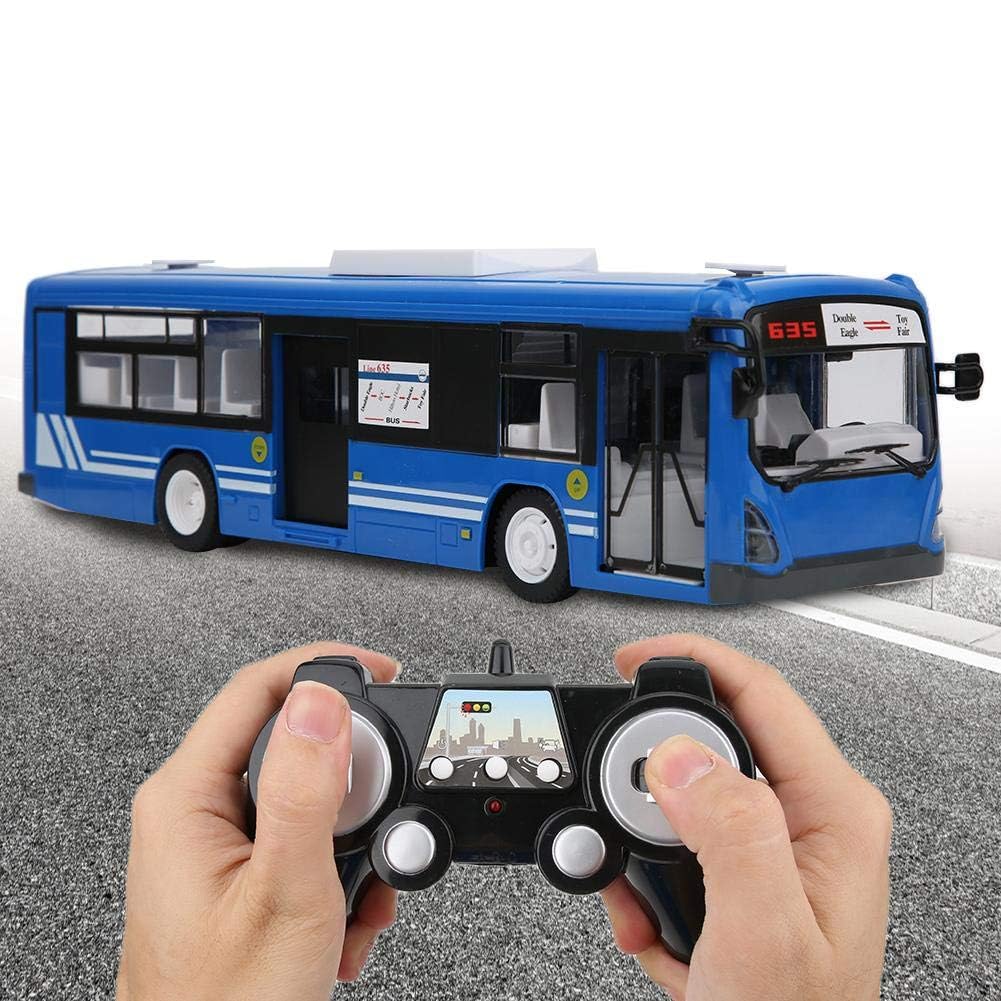 Bus télécommandé, Jouet RC 2,4 GHz avec lumière et son, Voiture modèle pour enfants garçons filles cadeau anniversaire intérieur extérieur