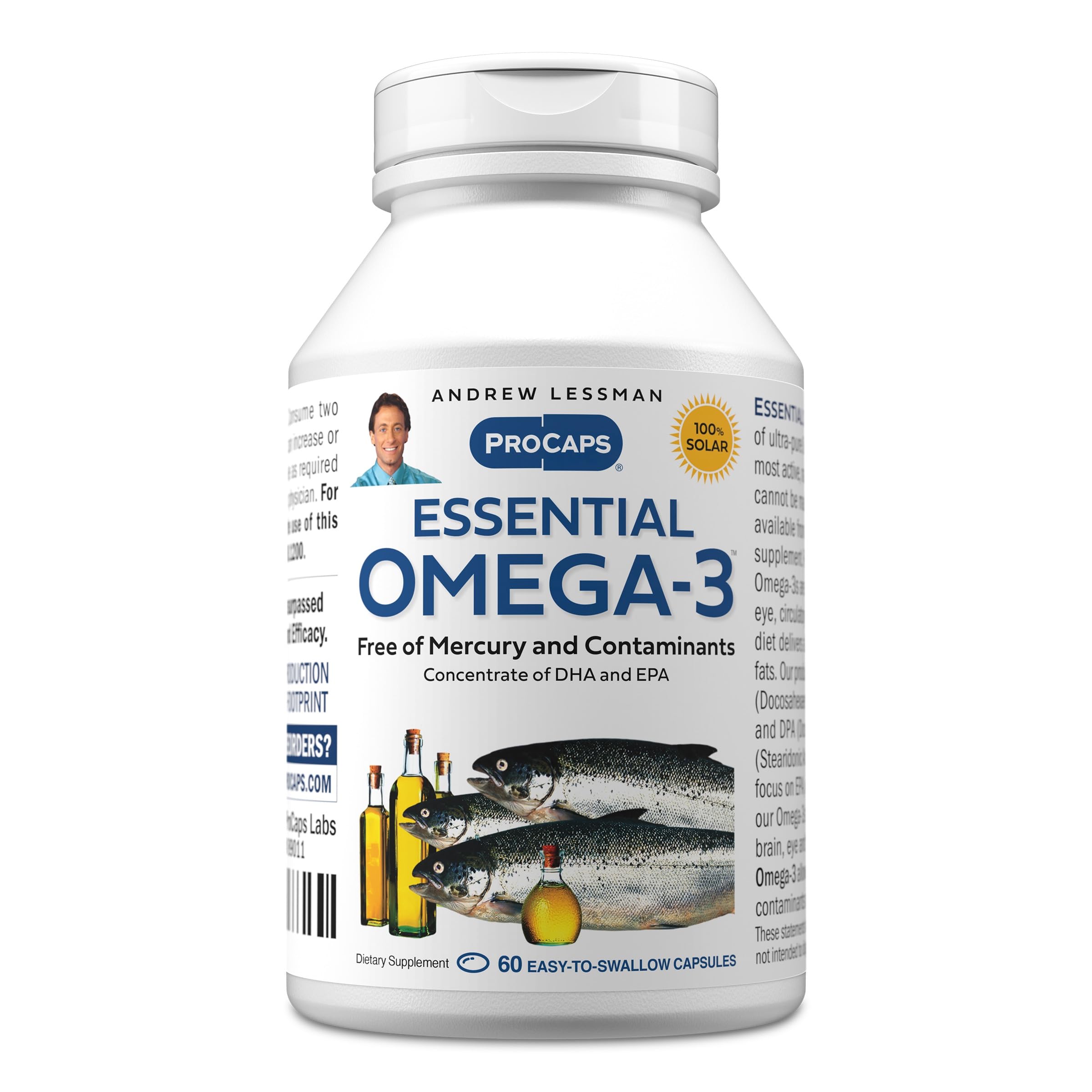 ANDREW LESSMAN Suplemento de ômega-3 com DHA, EPA e DPA, 60 cápsulas