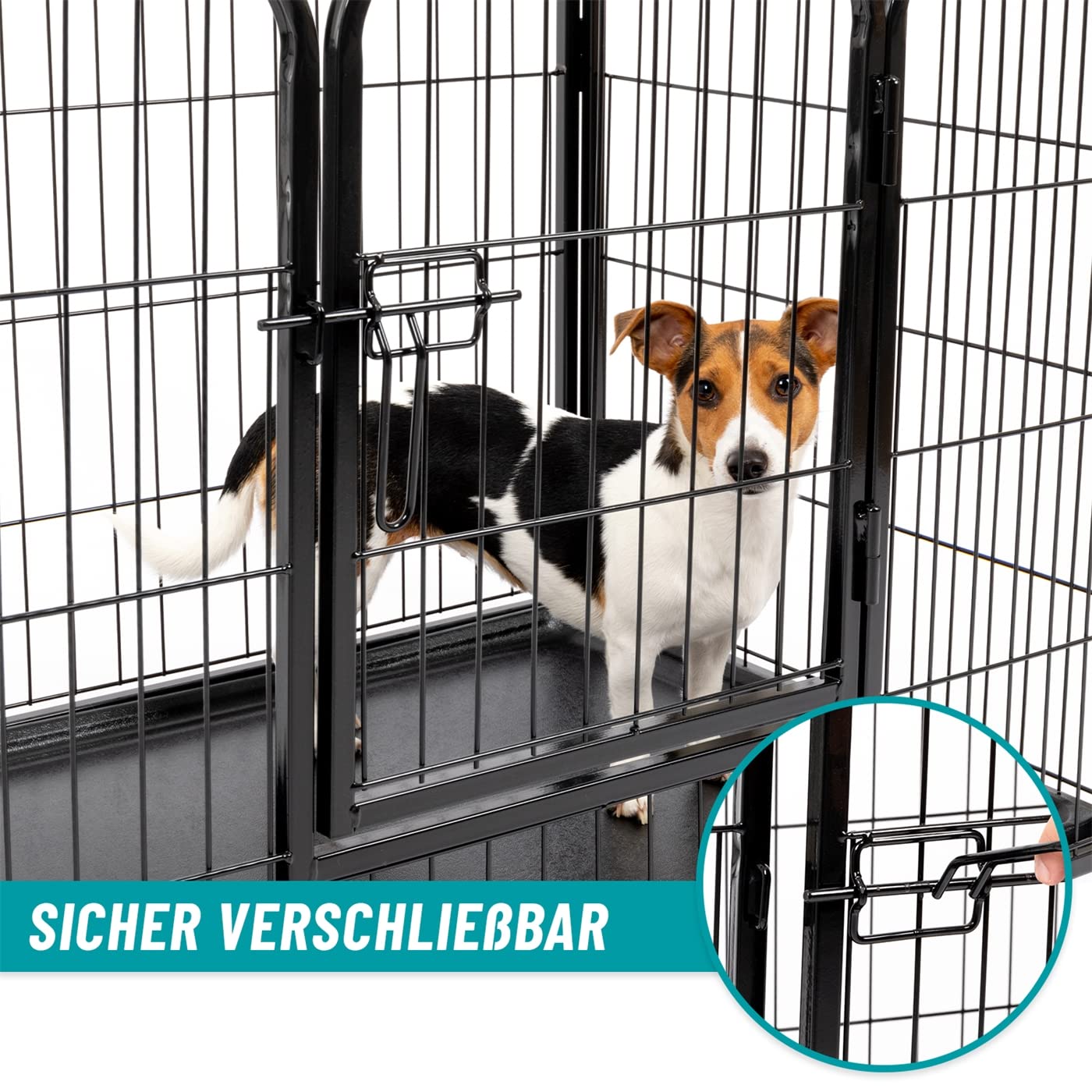 VOSS.PET Welpenauslauf XXL mit Bodenwanne, Welpengitter, Kleintier Freilaufgehege 108x73x70cm