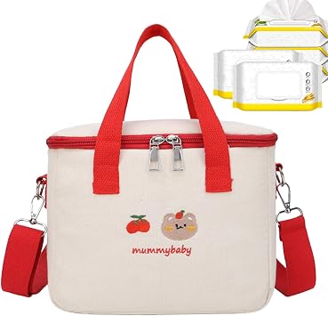 Diaper Tote Bag Backpack, Adjustable Cute Tote Nappy Bag, Multifunctional Mommy Bag Diaper Bag, Storage Bag with Insulation Layer Compartment, Adjustable Diaper Bags for Shower